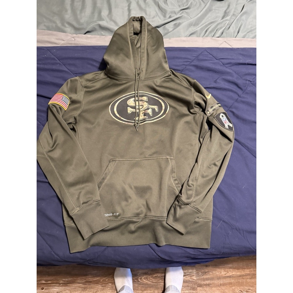 Nike‎ NFL On Field Salute To Service San Francisco 49ers Hoodie M Team Issued
